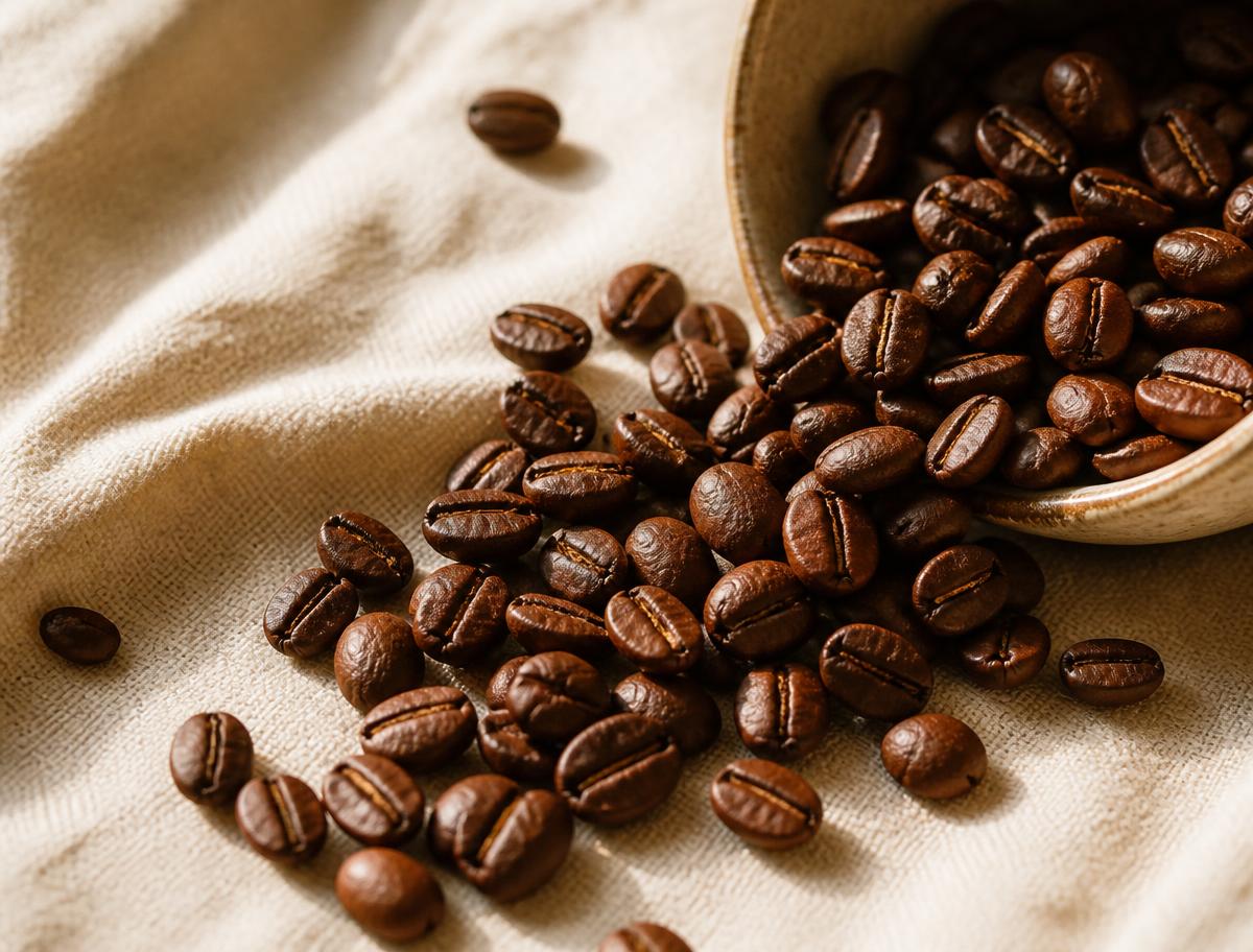 Grains de café torréfiés